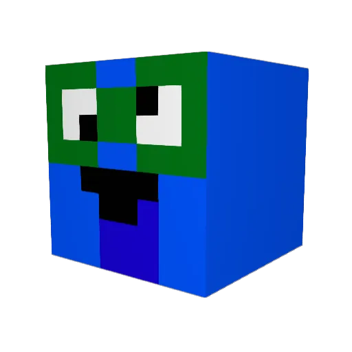 PickleRick_008 Minecraft avatar head, 3D render