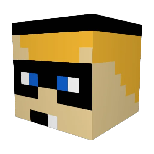 Picklebender Minecraft avatar head, 3D render