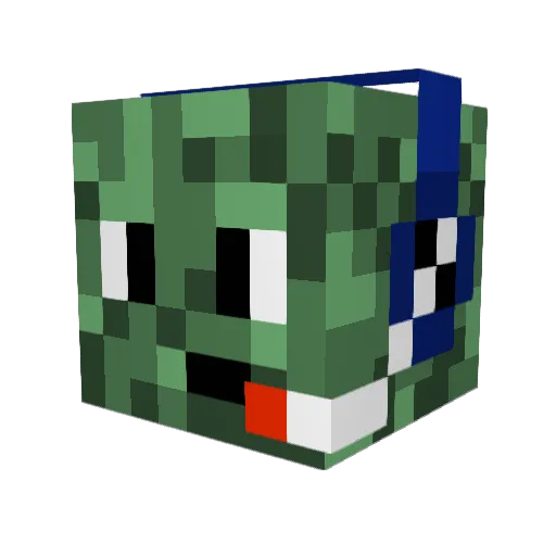 Picklefishlips Minecraft avatar head, 3D render