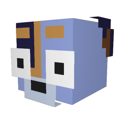 Piclu Minecraft avatar head, 3D render