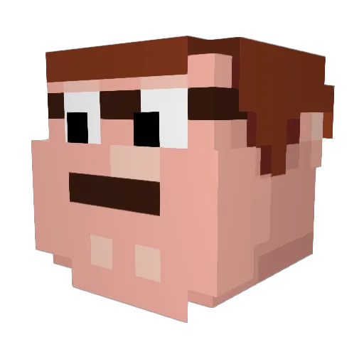 PicsakB Minecraft avatar head, 3D render