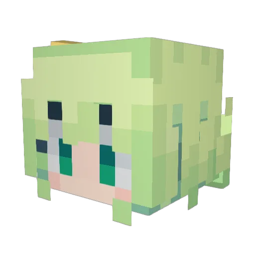 Pictelated Minecraft avatar head, 3D render