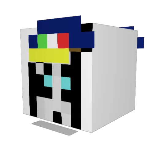 Piculopanda Minecraft avatar head, 3D render
