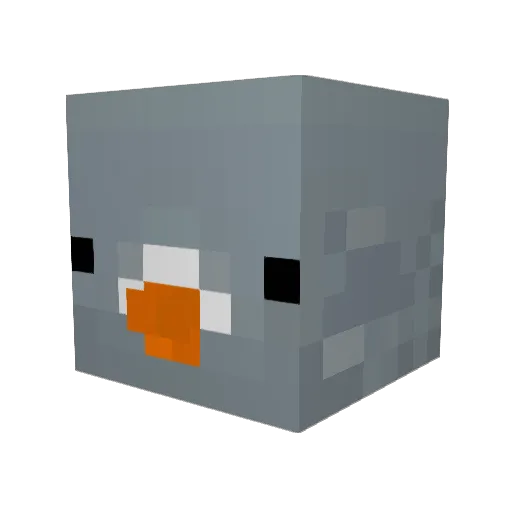 PidgeonOnTop Minecraft avatar head, 3D render