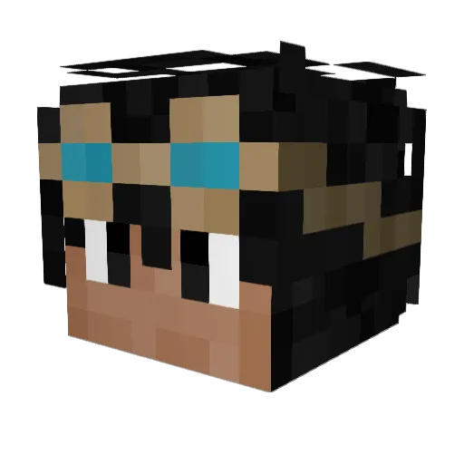 Pidrin Minecraft avatar head, 3D render