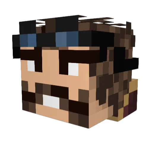 PieClaw Minecraft avatar head, 3D render