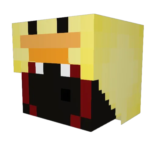 Pie_Alt Minecraft avatar head, 3D render