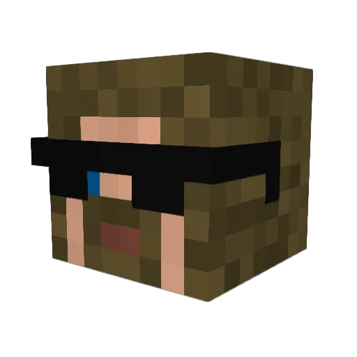 Pie_Cam Minecraft avatar head, 3D render