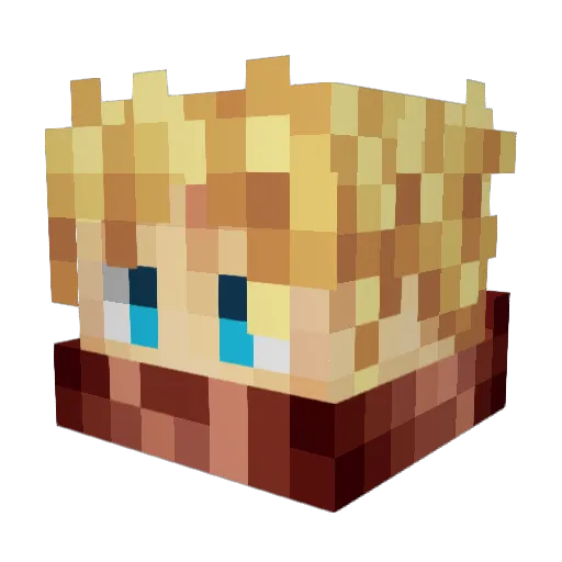 PieceIOfIAwesome Minecraft avatar head, 3D render