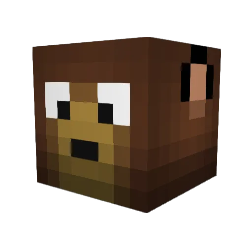 PiegoBear Minecraft avatar head, 3D render