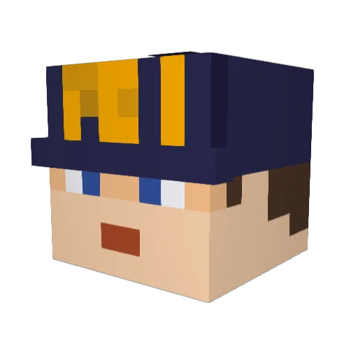 Pieholes777 Minecraft avatar head, 3D render