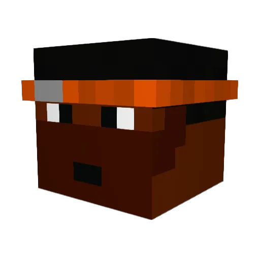 Piekpiek Minecraft avatar head, 3D render