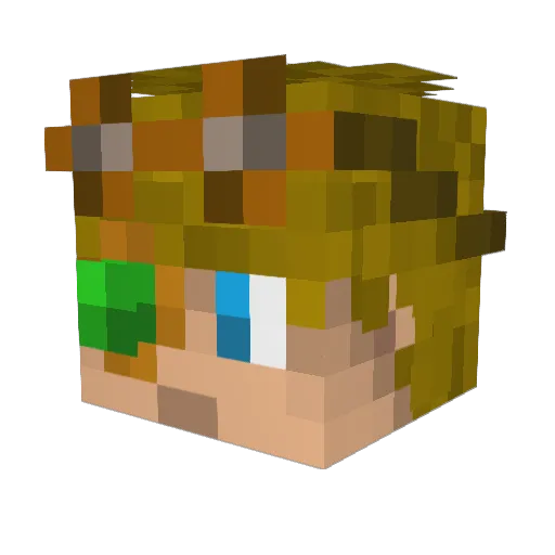 PierceDev Minecraft avatar head, 3D render
