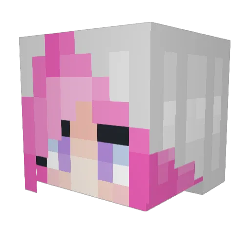 PiercedBrat Minecraft avatar head, 3D render