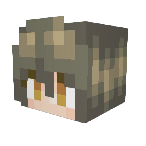 Pierett Minecraft avatar head, 3D render