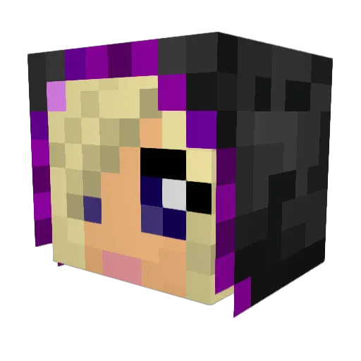 Pierette Minecraft avatar head, 3D render