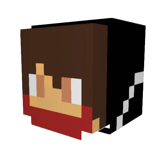 Pierontic Minecraft avatar head, 3D render