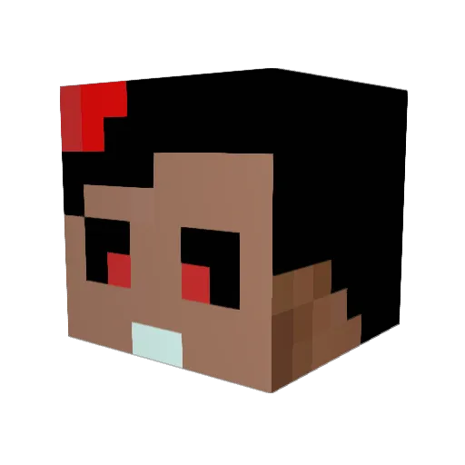 Pierre10x Minecraft avatar head, 3D render