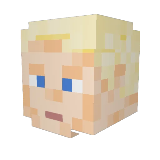Pierre_RBN Minecraft avatar head, 3D render