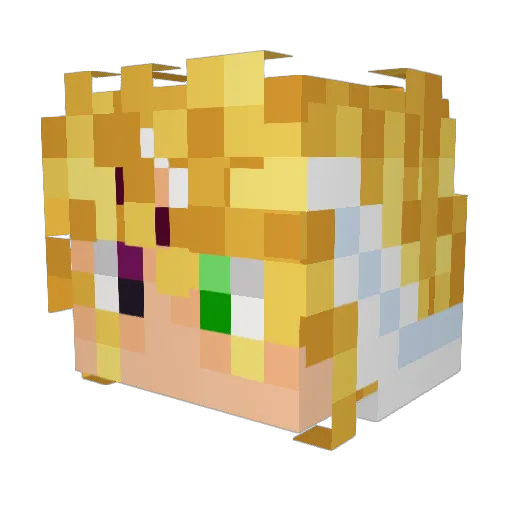 Pierro_1 Minecraft avatar head, 3D render