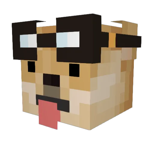 Piesuu Minecraft avatar head, 3D render