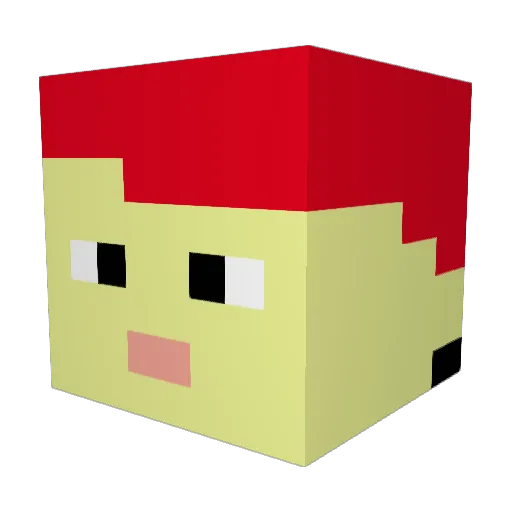 Piet29MC Minecraft avatar head, 3D render