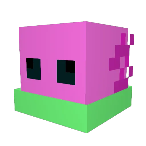 Pietback Minecraft avatar head, 3D render