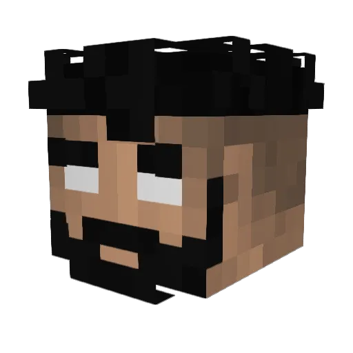 PiexTi Minecraft avatar head, 3D render