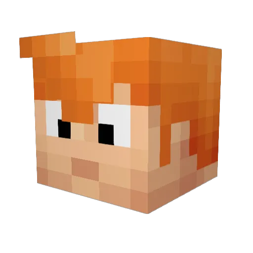 Piffling Minecraft avatar head, 3D render
