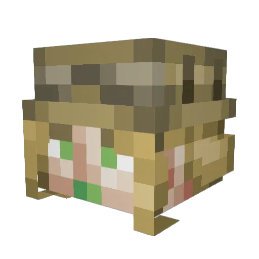 Pig0fficial Minecraft avatar head, 3D render