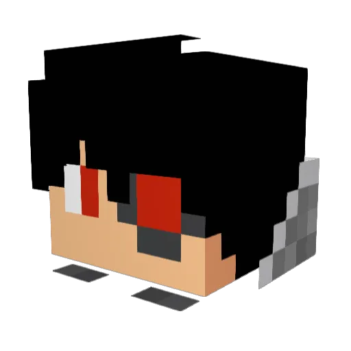 Pig302 Minecraft avatar head, 3D render