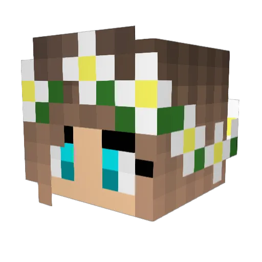 PigGirl16 Minecraft avatar head, 3D render