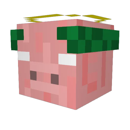 PigGod_ Minecraft avatar head, 3D render