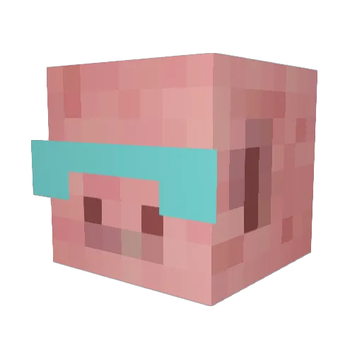 PigLogic Minecraft avatar head, 3D render