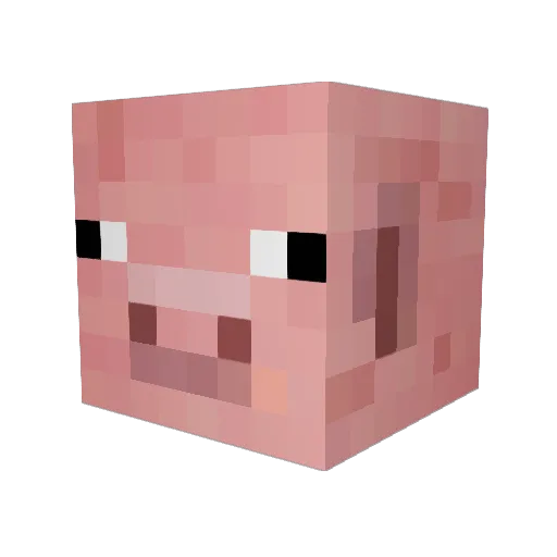 PigMens Minecraft avatar head, 3D render