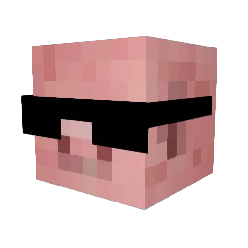 PigMess Minecraft avatar head, 3D render