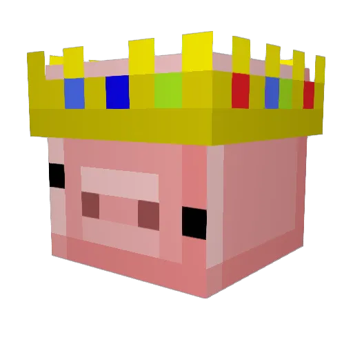 PigRank Minecraft avatar head, 3D render