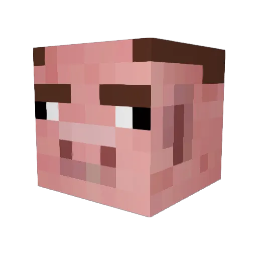 PigTactics Minecraft avatar head, 3D render