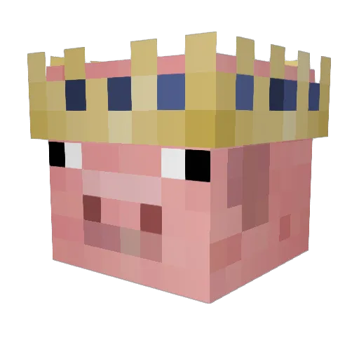 PigVirus Minecraft avatar head, 3D render