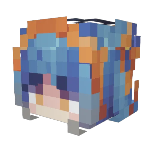 Pig_funny Minecraft avatar head, 3D render