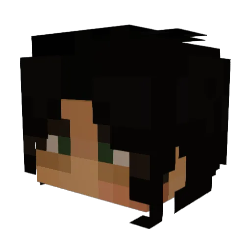 Pigcassso Minecraft avatar head, 3D render