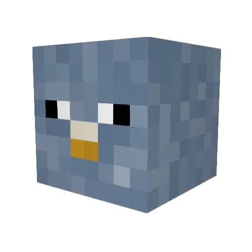 Pigeonking77 Minecraft avatar head, 3D render