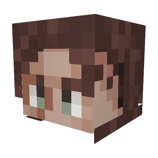 Pigggu Minecraft avatar head, 3D render