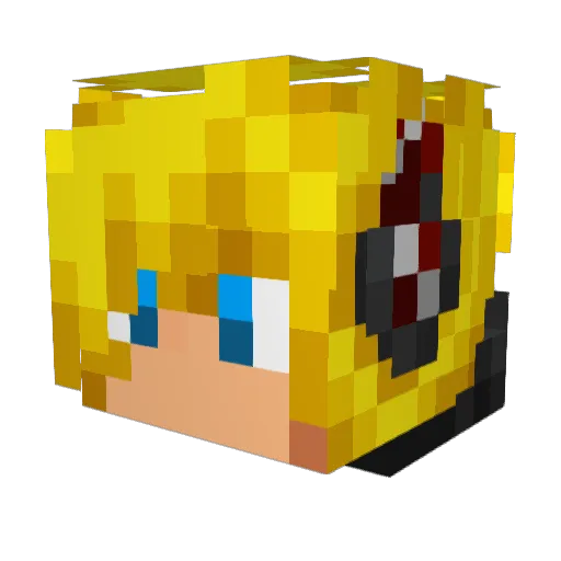 Piggie413 Minecraft avatar head, 3D render