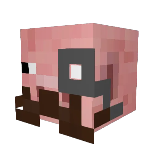 PigglesThePig Minecraft avatar head, 3D render