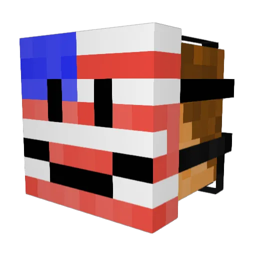 PiggyBoyEli Minecraft avatar head, 3D render