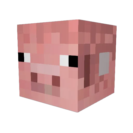 PiggyElk Minecraft avatar head, 3D render