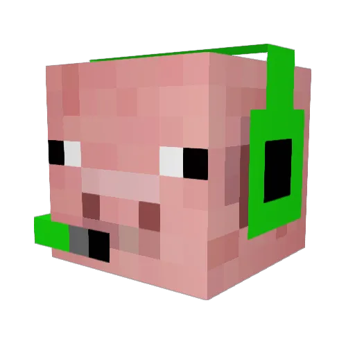 PiggyGamerEpic Minecraft avatar head, 3D render
