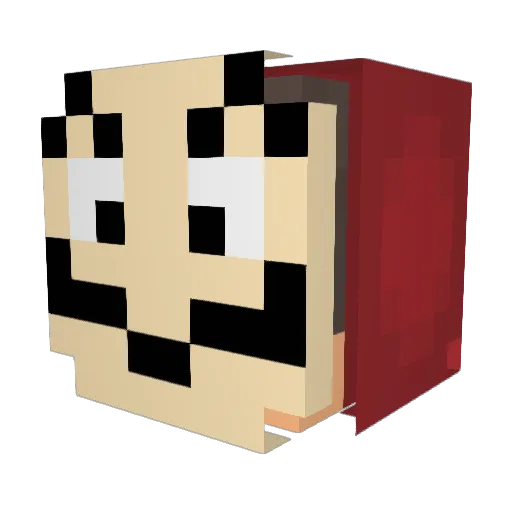 PiggyJoeR3 Minecraft avatar head, 3D render