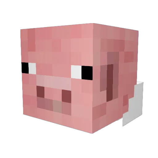 PiggyPvP Minecraft avatar head, 3D render
